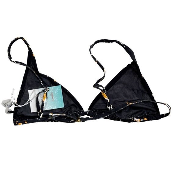Demi Moore X Andie The Tropez String Bikini Top Black Burst NWT - Picture 2 of 14